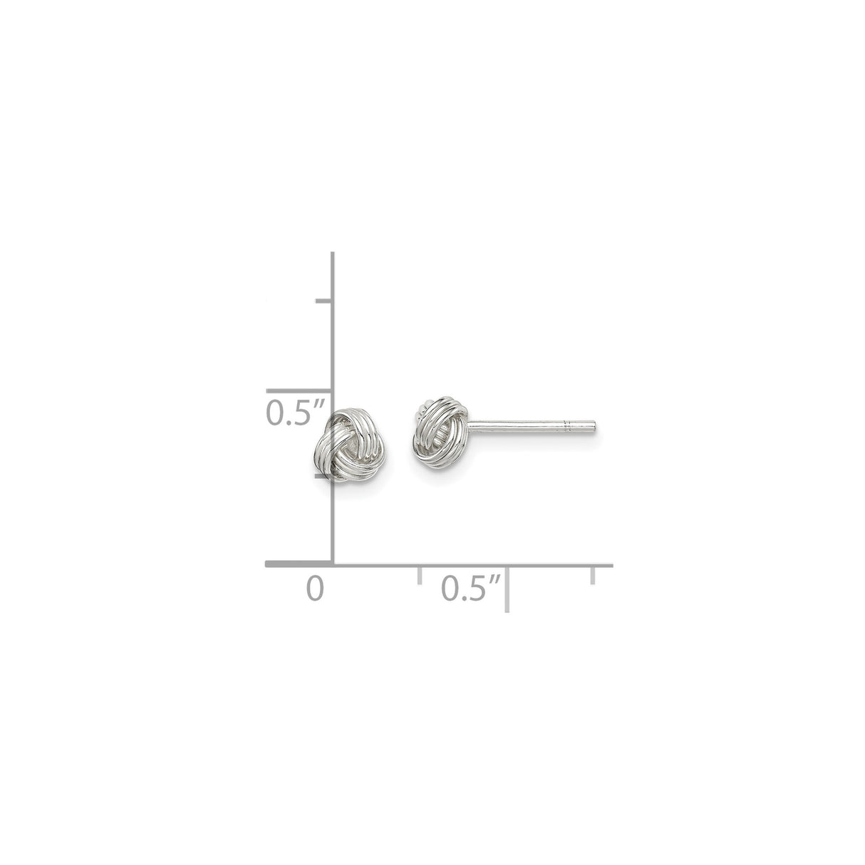 Sterling Silver Love Knot Stud Earrings With Post Back