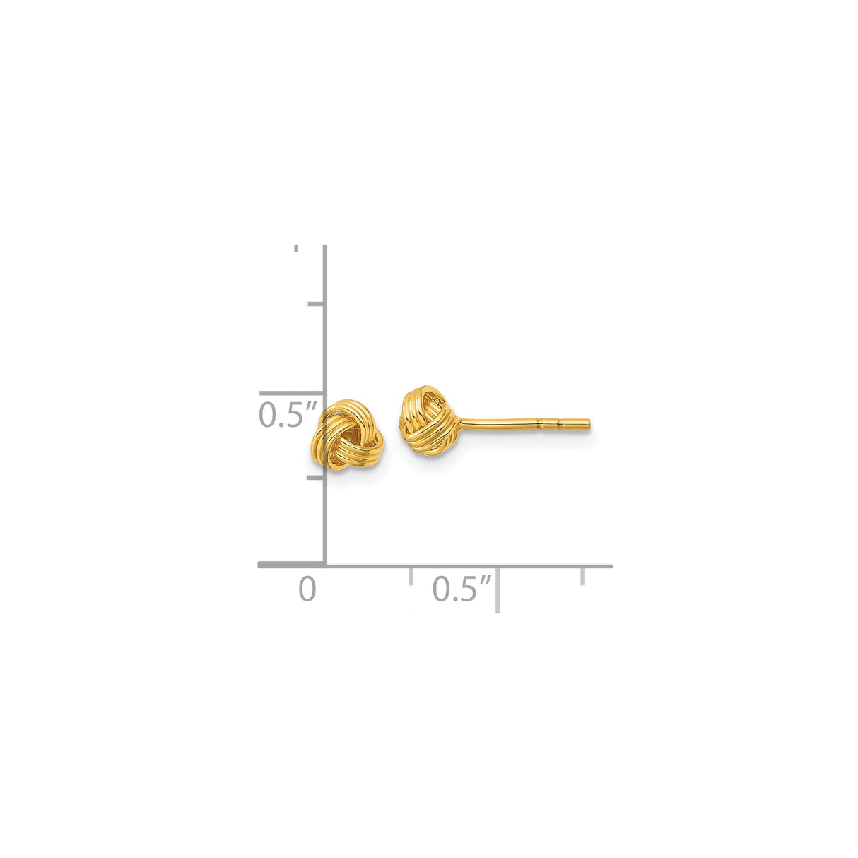 Gold Plated Stainless Steel Love Knot Stud Earrings