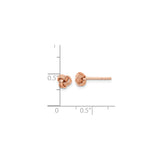 Rose Plated Sterling Silver Love Knot Stud Earrings