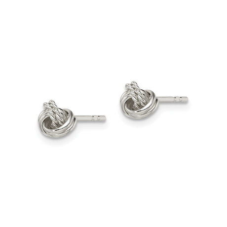Sterling Silver Love Knot Stud Earrings Twisted Strands