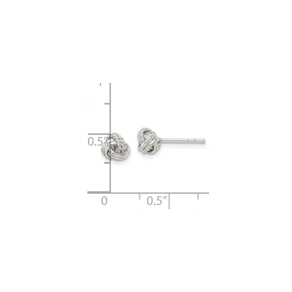 Sterling Silver Love Knot Stud Earrings Twisted Strands