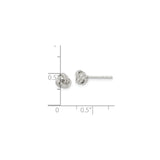 Sterling Silver Love Knot Stud Earrings Twisted Strands