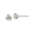 Sterling Silver Love Knot Stud Earrings for Women with Smooth Twisted Metal Strands, Symbol of Eternal Love and Unity, Elegant Everyday Silver Jewelry with Classic Knot Design and Minimalist Style