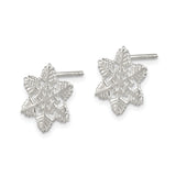 Sterling Silver Snowflake Stud Earrings, Delicate Winter Holiday Jewelry for Women