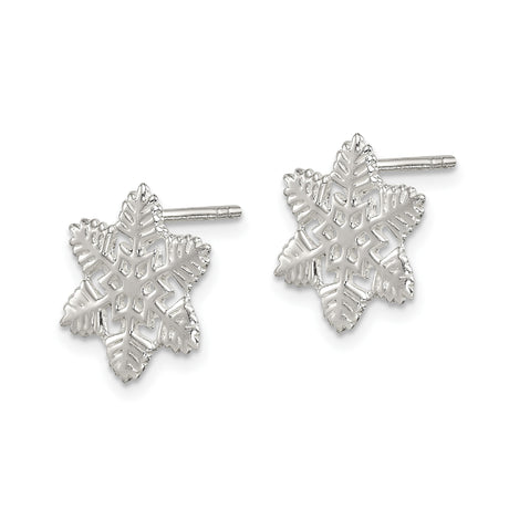 Sterling Silver Snowflake Stud Earrings, Delicate Winter Holiday Jewelry for Women