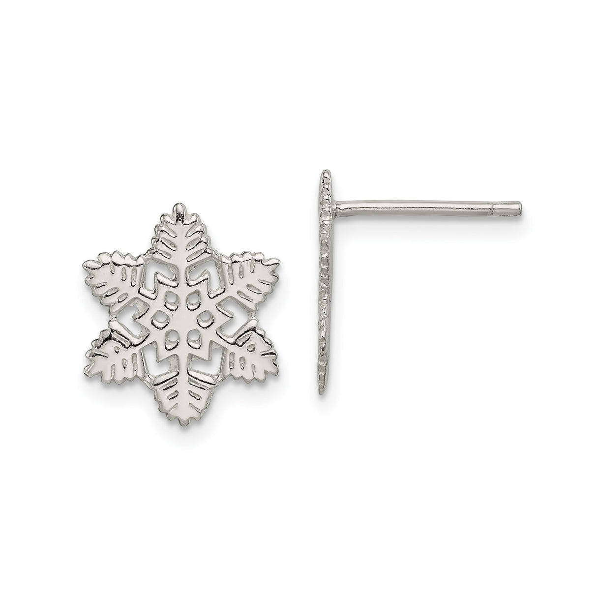 Sterling Silver Snowflake Stud Earrings, Delicate Winter Holiday Jewelry for Women