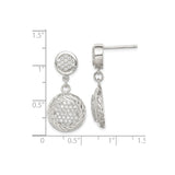 Sterling Silver Drop Dangle Earrings with Cubic Zirconia and Twisted Rope Design