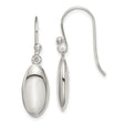 Sterling Silver Drop Earrings with French Hooks, Lightweight Modern Oval Dangles