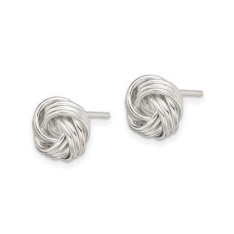 Sterling Silver Love Knot Stud Earrings Intertwined Design