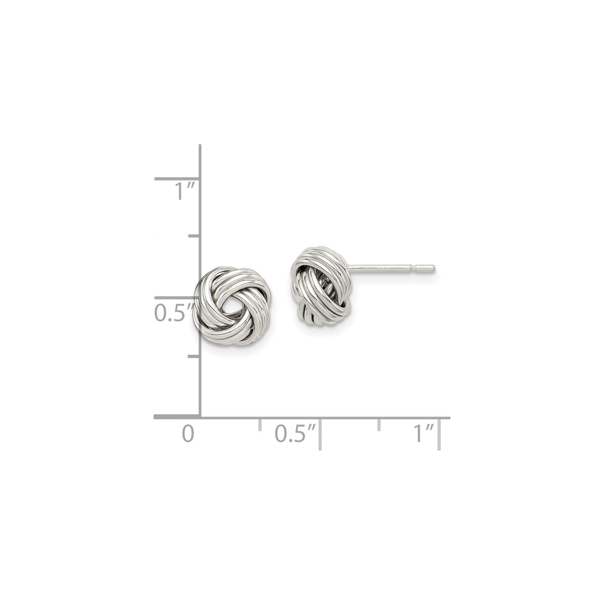 Sterling Silver Love Knot Stud Earrings Intertwined Design