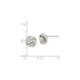 Sterling Silver Love Knot Stud Earrings Intertwined Design