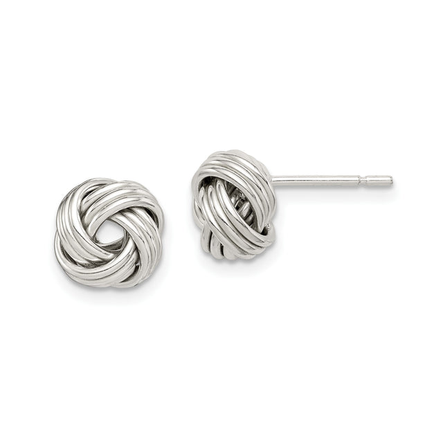 Sterling Silver Love Knot Stud Earrings for Women with Intertwined Knot Design Symbolizing Unity and Eternal Love, Timeless Classic Silver Jewelry for Everyday Wear or Elegant Special Occasions