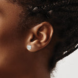 Sterling Silver Love Knot Stud Earrings With Woven Rope