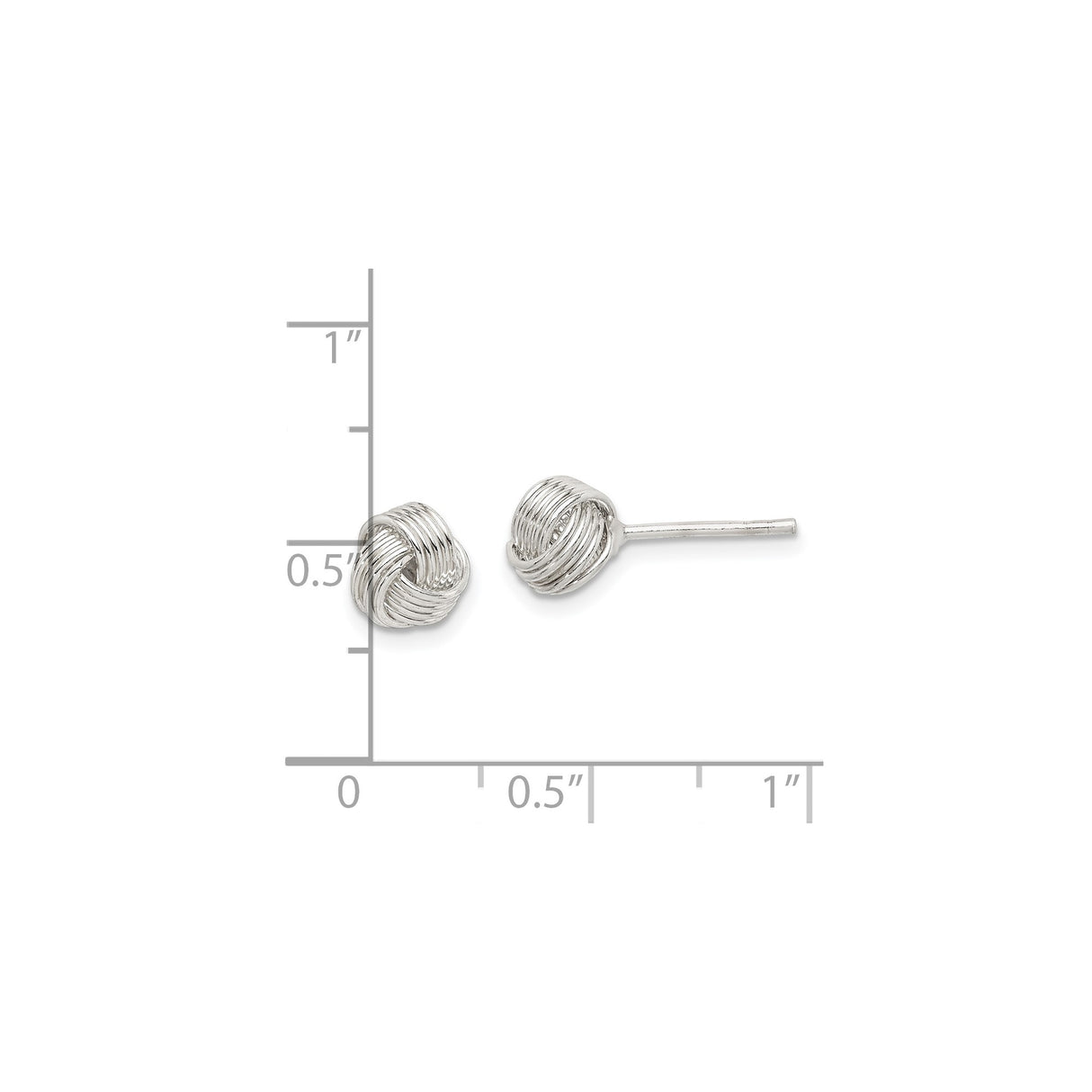 Sterling Silver Love Knot Stud Earrings With Woven Rope