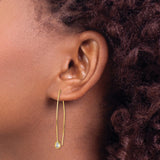 Sterling Silver Threader Earrings with Cubic Zirconia, Teardrop Long Dangle Style for Women