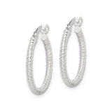 Sterling Silver Hoop Earrings, Twisted Rope Design, Classic Lightweight Round Hoops for Women