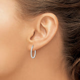 Sterling Silver Hoop Earrings, Twisted Rope Design, Classic Lightweight Round Hoops for Women