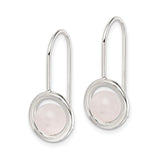 Sterling Silver Dangle Earrings with Chalcedony, Minimalist Circle Design for Women