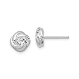 Sterling Silver Knot Stud Earrings for Women with Round Cubic Zirconia, Twisted Love Knot Design Symbolizing Unity and Eternal Love, Elegant Minimalist Jewelry for Everyday or Formal Wear
