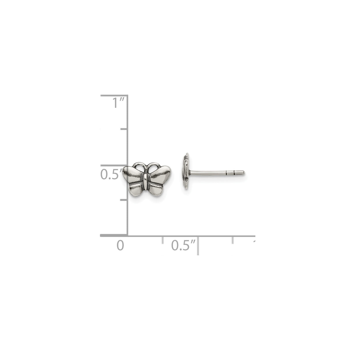 Sterling Silver Butterfly Stud Earrings, Delicate Nature-Inspired Design for Women and Girls