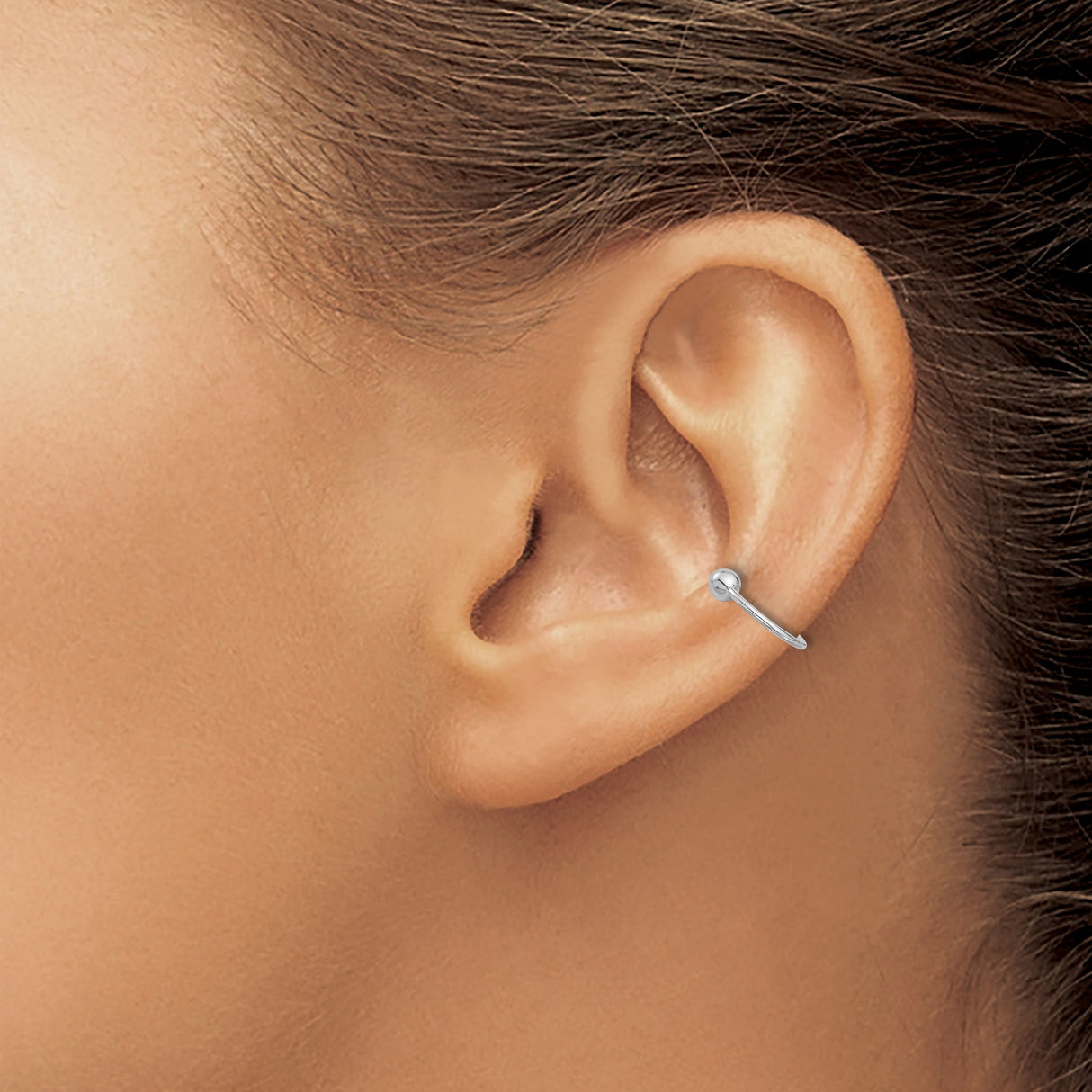 Sterling Silver Nose Ring Hoop With Ball End Minimal Design