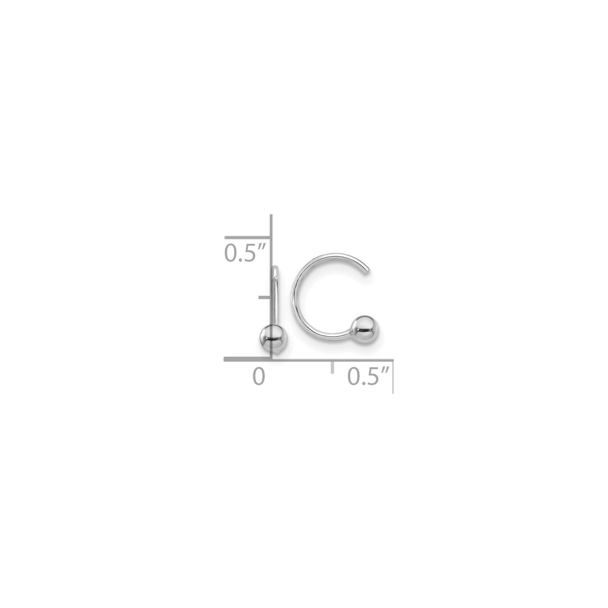 Sterling Silver Nose Ring Hoop With Ball End Minimal Design