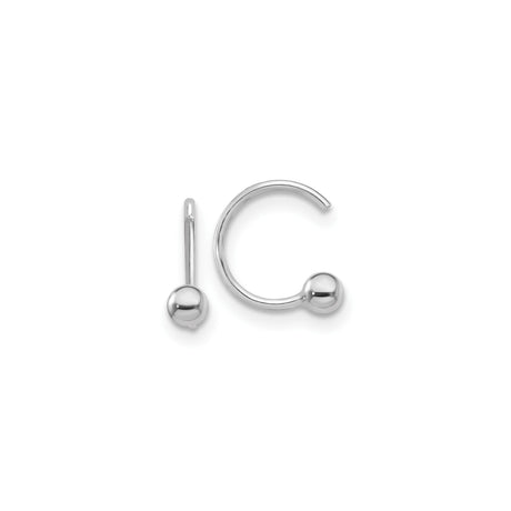 Sterling Silver Nose Ring Hoop with Ball End, Minimalist Unisex Design for Body Piercing, Smooth Polished Nostril Hoop, Modern Style Jewelry for Men or Women, Everyday Small Silver Nose Hoop