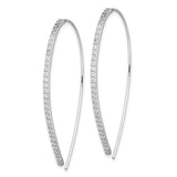 Sterling Silver Threader Earrings with Cubic Zirconia, Sleek Bar Drop Minimalist Style