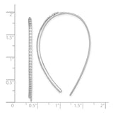 Sterling Silver Threader Earrings with Cubic Zirconia, Sleek Bar Drop Minimalist Style