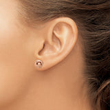 Sterling Silver Rose Gold Plated Love Knot Stud Earrings