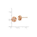 Sterling Silver Rose Gold Plated Love Knot Stud Earrings