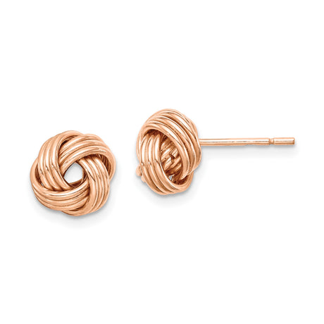 Sterling Silver Rose Gold Plated Love Knot Stud Earrings for Women with Intertwined Knot Design, Symbolic of Eternal Love, Lightweight Modern Fashion Jewelry, Timeless Minimalist Everyday Studs