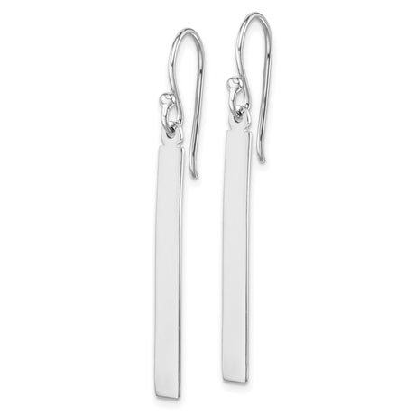 Sterling Silver Bar Drop Earrings, Minimalist Vertical Dangle Linear Design for Women
