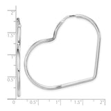 Sterling Silver Heart Hoop Earrings, Lightweight Open Heart Design for Women