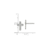 Sterling Silver Cross Earrings with Polished Latin Cross Design for Men and Women