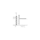Sterling Silver Vertical Bar Stud Earrings Five CZ Stones