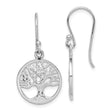 Sterling Silver Dangle Earrings with Openwork Tree of Life Design, Boho Celtic Style