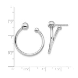 Sterling Silver Hoop Stud Earrings with Polished Ball Ends, Minimalist Modern Design for Women