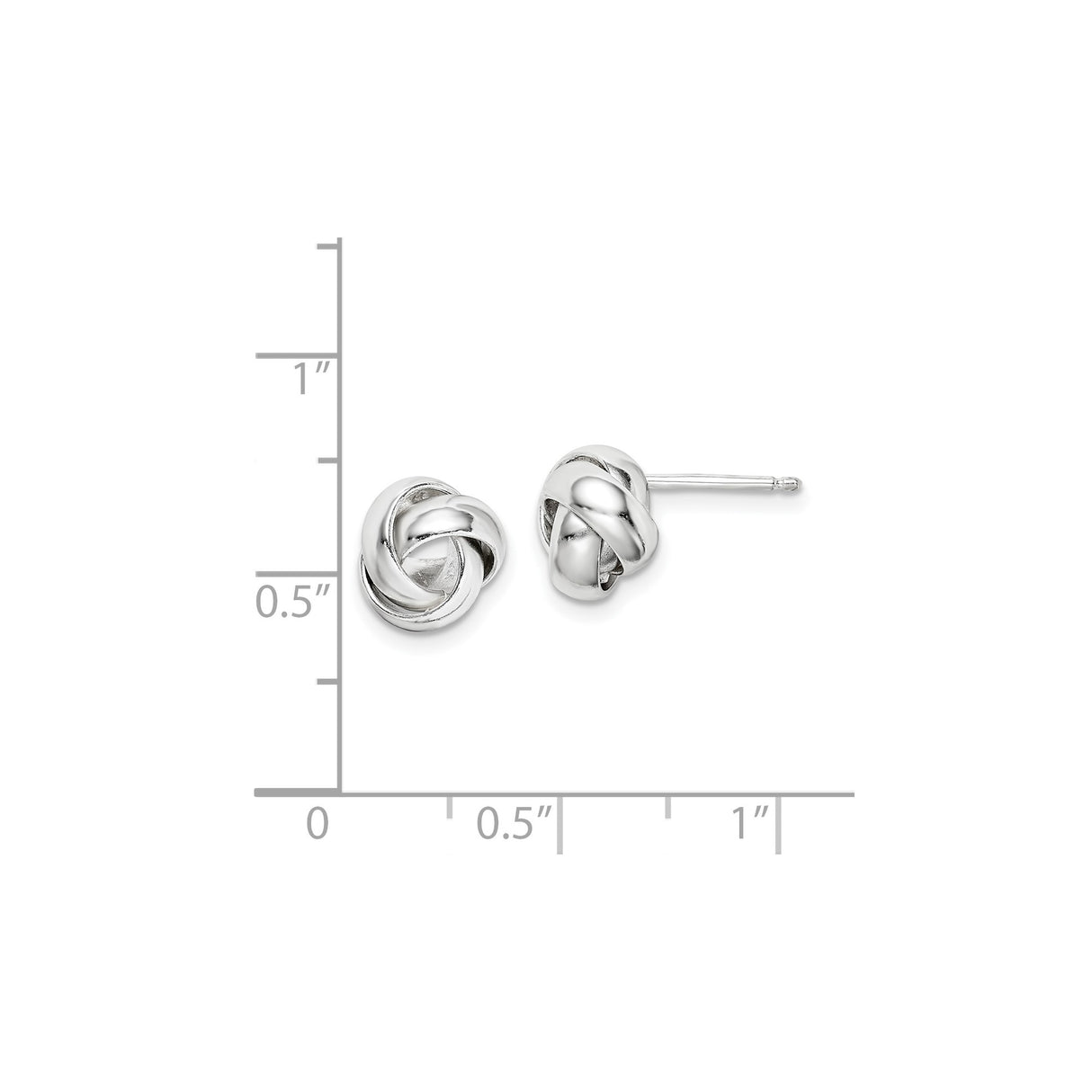 Sterling Silver Love Knot Stud Earrings with Twisted Design Symbolizing Eternal Love