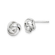 Sterling Silver Love Knot Stud Earrings with Twisted Design Symbolizing Eternal Love