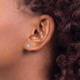 Sterling Silver Star Stud Earrings with Cubic Zirconia, Celestial Minimalist Design