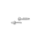 Sterling Silver L Shaped Nose Ring With CZ Bezel Setting