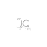 Sterling Silver L Shaped Nose Ring With CZ Bezel Setting
