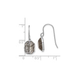 Sterling Silver Drop Earrings with Faceted Rutilated Quartz, Minimalist Modern Style