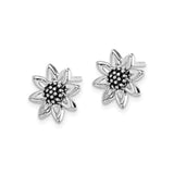 Sterling Silver Sunflower Stud Earrings Beaded Center