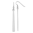 Sterling Silver Drop Earrings, Long Tapered Bar Design, Minimalist Linear Style for Women