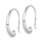 Sterling Silver Wave Hoop Earrings, Modern Minimalist Curved Design for Women