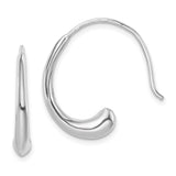 Sterling Silver Wave Hoop Earrings, Modern Minimalist Curved Design for Women