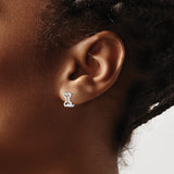 Sterling Silver Huggie Hoop Earrings with Polished Dog Bone Design