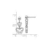 Sterling Silver Dangle Earrings with Two Openwork Butterfly Charms, Lightweight Drop Design